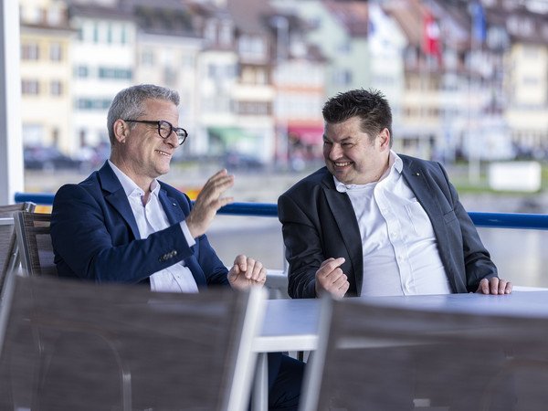 Hanspeter Rhyner, CEO Zuger Kantonalbank im Gespräch mit Philipp Hofmann