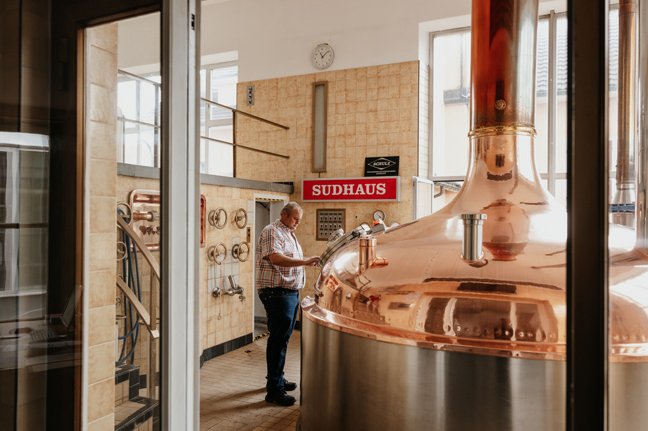 Besuch in der Brauerei Baar am Sudkessel